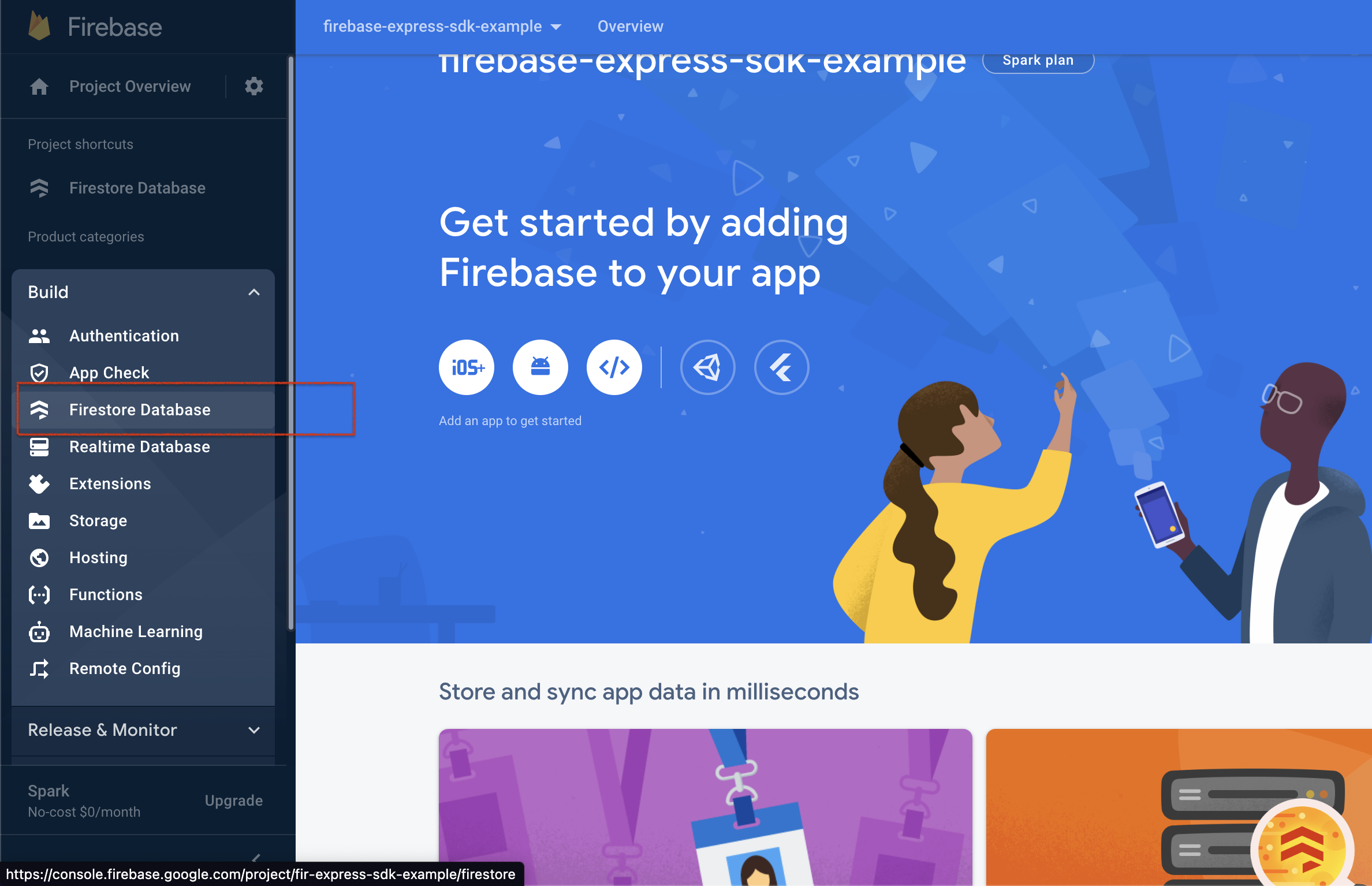 Add firestore to your project